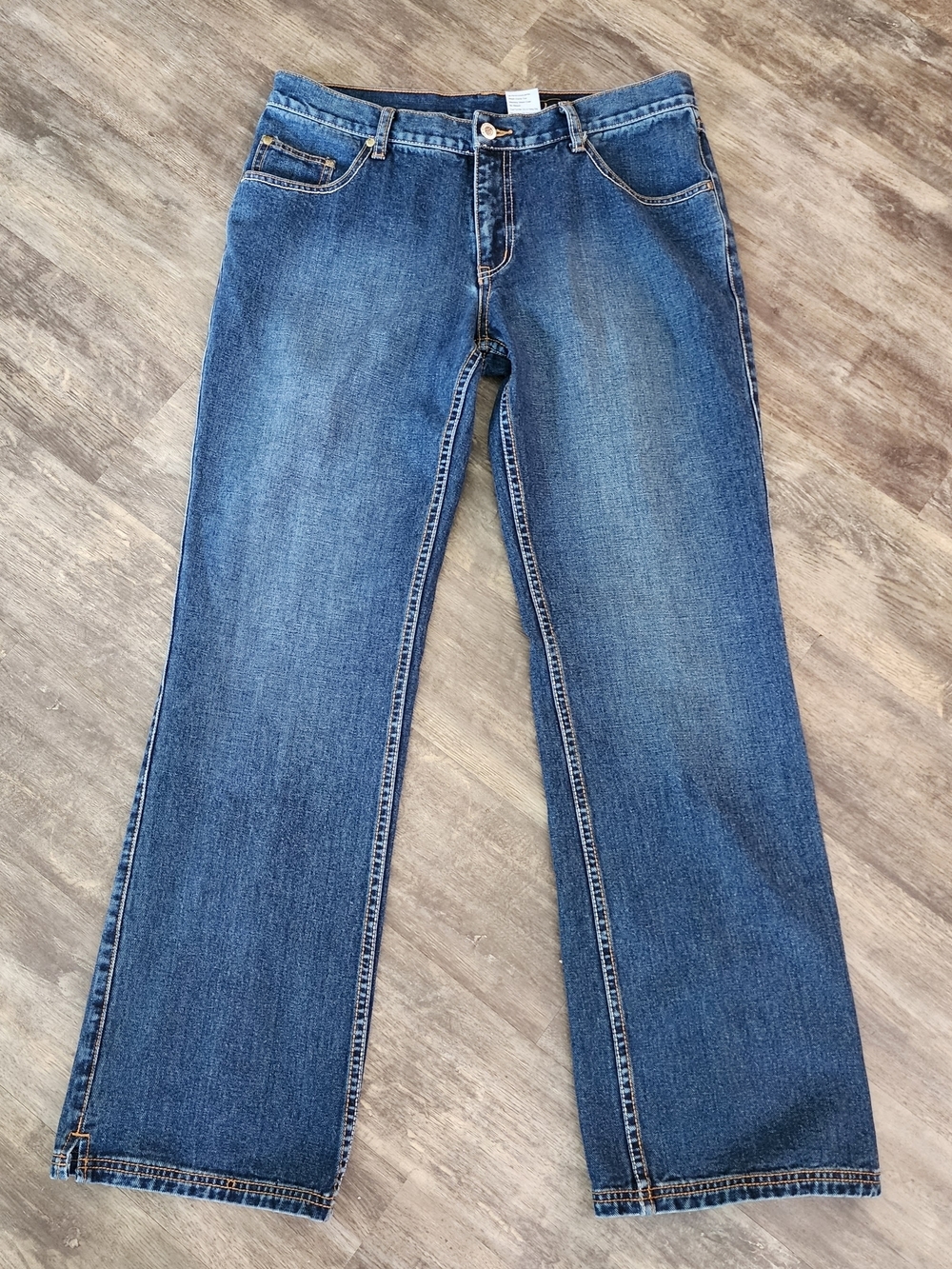 Classic Straight-Leg Blue Western  Cotton Jeans Women Size 13 / 14